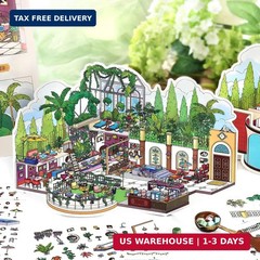 4PCS Foldable 3D Sticker Scene Book for Adults & Teens, DIY Isometric House Scen
