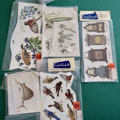 Vtg Ceramic Decals Mixed Media Water Mount Transfers Lot B Pattern Clock Nature