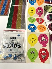 Vintage Sticker LOT – Foil Power Rangers, Stars & Christmas – 1980s 1990s