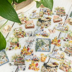 30Pcs Garden Girls Friut PET Stickers Journal Planner Scrapbooking Decals Craft