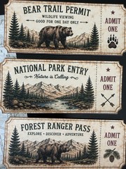Mountain Bear Moose Junk Journal Ephemera Kit 151 Pc Forest Cabin Scrapbook Pape