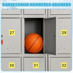 3″ Consecutive Number Stickers, 1 Set Self Adhesive Number Decals, Yellow
