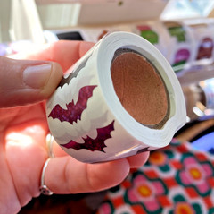 Prismatic Sparkle Bat Sticker Roll: Roll Of 500 1 Inch x .25 Inch Bat Stickers