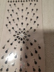 Gems Black Clear Jewels Rhinestones Starburst Bling Crafter’s Square Stickers