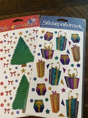 Lot of 2 Pkgs Stickopotamus Binder Stickers Christmas Trees & Metallic Gifts NIP