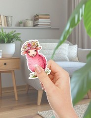 Pink Sheep Die Cut Vinyl Stickers Set Scrapbooking Laptop Waterbottle