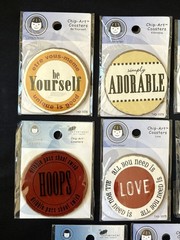8 Assorted Vintage Li’l Davis Chip-Art Paper Coasters Scrapbooking DIY Craft NEW