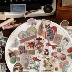 Maxleaf Vintage Washi Sticker Set, 400PCS Floral Retro Nostalgic Multicolor