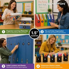 Black Consecutive Number Stickers, 1 to 50, 1 Inch, 1 Set | Vinyl Self Adhesi…