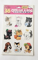 Vtg Cute Cat Dog Stickers NIP Eureka Paper Magic Group Puppy Kittens pets