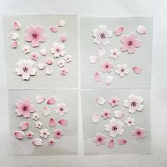 Suatelier Cherry Blossom Stickers 4 Sheets Collage Junk Journal Scrapbooking