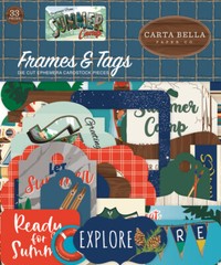 1 Pack Carta Bella Paper SUMMER CAMP Frames & Tags Die-Cut Ephemera