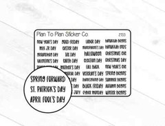 2133~~US Holidays Script Planner Stickers.