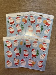 NEW Hallmark Stickers Christmas Holidays Santa – 4 Pkgs – 2 Sheets Per Pkg (T)