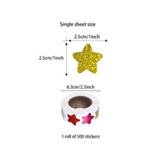 500PCS Star Shaped Sparkling Multicolor 1 Inch Stickers Labels