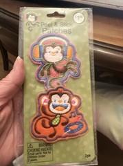 Animated Monkey Peel & Stick Patches 2 Pack