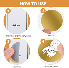 60Pcs Gold Scratch Off Stickers,2inch Round Scratch-Off Labels Self-AdhesiveEasy