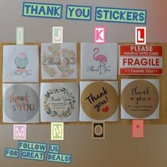 100 Mix Thank you Stickers (Message Us Your Design Preference After Purchase)