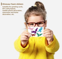 160 Pieces Glitter Dinosaur Foam Stickers Self Adhesive Foam Stickers for Cra…