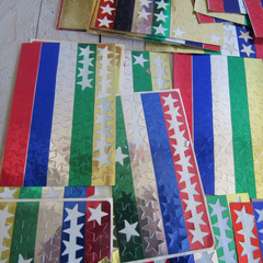 vtg Lot Dennison & Z Label Self Sticking Stars Red Blue Gold Silver ***READ***