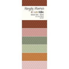 SIMPLE STORIES WASHI TAPE 4 PKGS OF 6 ROLLS EACH – BOHO COLOR VIBES