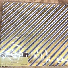 NIP Recollections Scrapbook Blue, Gold Striped