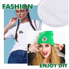 Willbond 120 Pieces Sublimation Iron-On Patches 3 Shapes Blank Fabric Hat