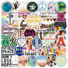 50pcs BLM Stickers, Human Rights World Peace Together Waterproof, 035