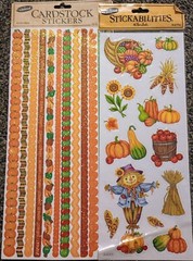 15 Pk Fall & Thanksgiving Themed Scrapbook Craft Sticker Bundle