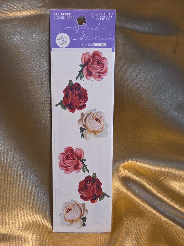 Vintage 1986 Roses Michel Studio Gifted Acid Free Stickers 2 Sheet in pack