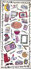 Slumber Party Stickers Tie Me To The Moon Wendy Ware 2001 Rare 12″ Clear Sheet