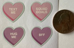 CANDY HEART Stickers (35pc)Sayings…Messages…Love…Valentine’s Day…Card Making…