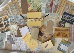 Travel Junk Journal Kit Vintage Ephemera Map Paris Tags Scrapbook Set Paper Pack