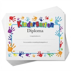 30 PCS Handprints Design Kindergarten Diplomas Preschool Graduation Accessory