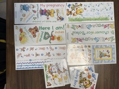 Vintage Boy Sports Baby Boy Scrapbooking Stickers 12×12 Paper Lot of 48