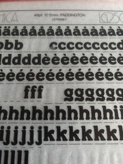 5 Letraset INSTANT LETTERING Transfer Letters 36pt & 48pt Paddington NICE 1