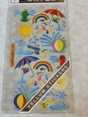 STICKO CLASSIC STICKERS SUMMER FUN BEACH OCEAN SPLASH SUN UMBRELLA 42PCS
