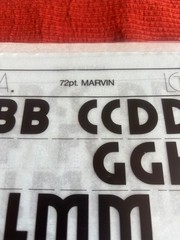 Four (4) Letraset INSTANT LETTERING Transfer Letters Marvin 72pt NICE 1