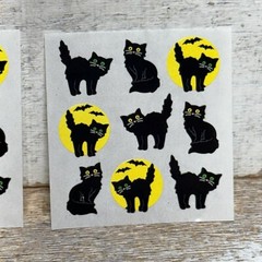 Lot of 3 VTG Sandylion Stickers Pods Assorted Halloween BLACK CATS 27 Counts