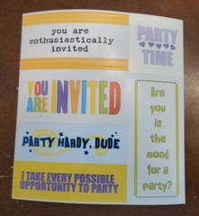 20 Jo-Ann Craft Essentials Sticker Card Captions «You’re Invited» clear stickers