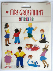 Vintage Mrs. Grossman’s Stickers KIDS PLAYING 1999 -Retired – Boy Girls
