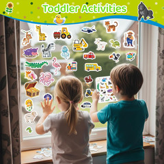 Jelly Sticker Books for Toddlers 2-6 Years, 4 Sets of Reusable Sticker Books