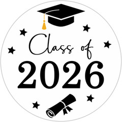 120Pcs Graduation Stickers, 1.6 Inch Self Adhesive Class of 2026 Stickers Label