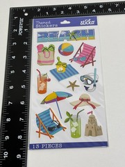 Sticko Beach Themed Stickers 13 Pcs Glitter Finish