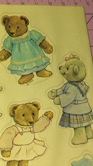 Vintage American Greetings Stickers Teddy Bears Clothes 1 Sheet READ