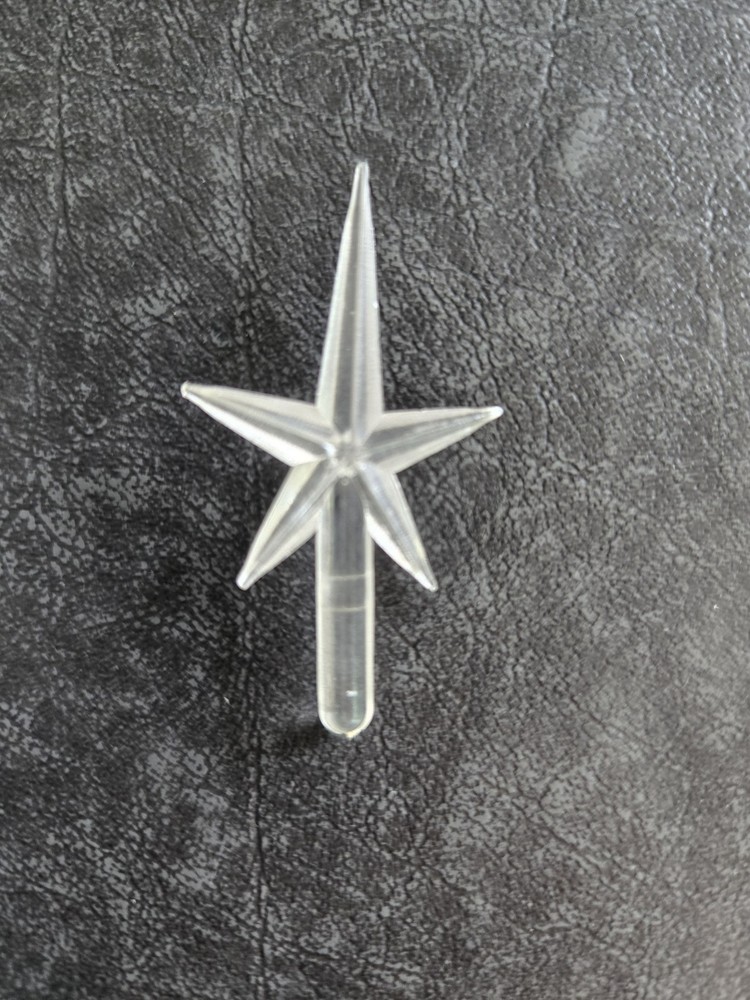 Vintage Small Clear Star Topper for Ceramic Christmas Tree 1.75″ H