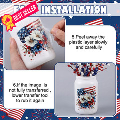 Harloon 15 Sheets 4th of July Patriotic Flower 5.9 x inches, Multicolor