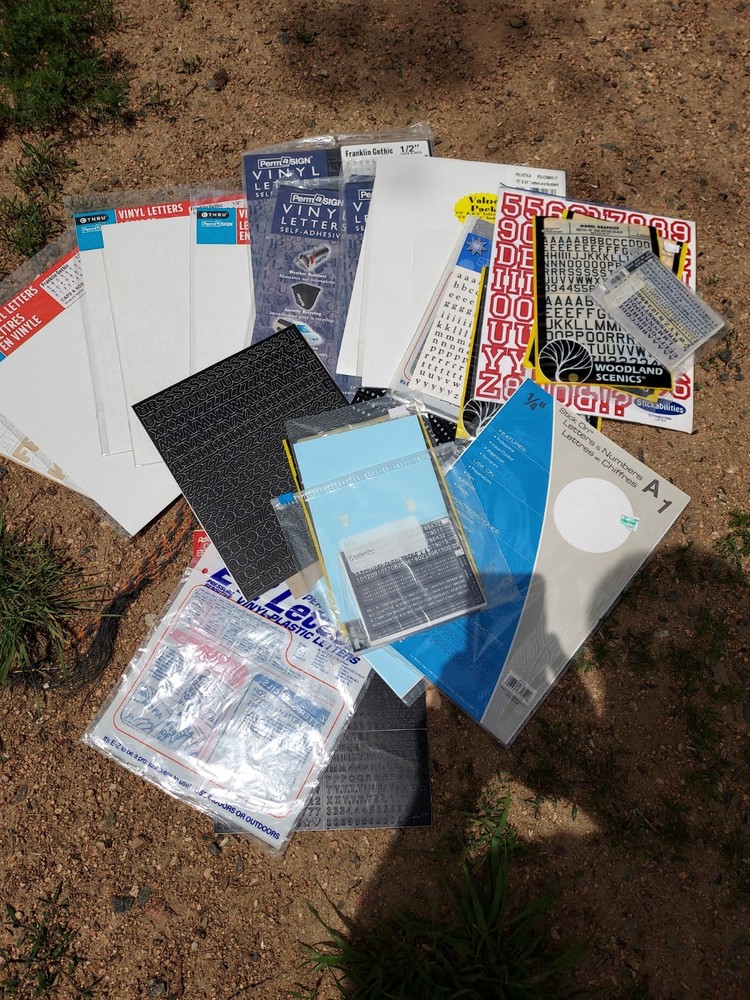 Perm-O-Sign Vinyl Letters & Numbers Mixed Lot Sticker/Transfer Sheets