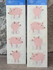 Vintage 1990s MRS GROSSMAN’S Stickers Smiling Pig Strips Lot of 2 NIP & NOS