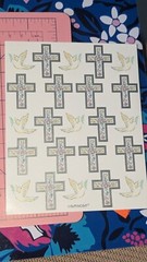 Vintage Religious Stickers Crosses Amscan Lot Of 2 Sheets